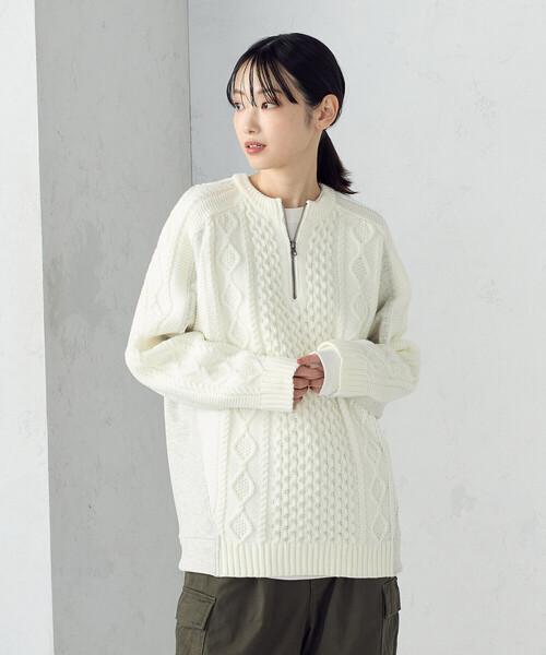 COMME CA ISM（コムサイズム）の「ニット×裏シャギーハーフジップ（ニット/セーター・メンズ・ブルー/アイボリー/ブラック・SMALL/MEDIUM/LARGE）」の13枚目の写真