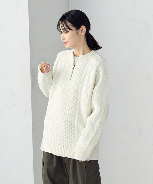 COMME CA ISM（コムサイズム）の「ニット×裏シャギーハーフジップ（ニット/セーター・メンズ・ブルー/アイボリー/ブラック・SMALL/MEDIUM/LARGE）」の14枚目の写真