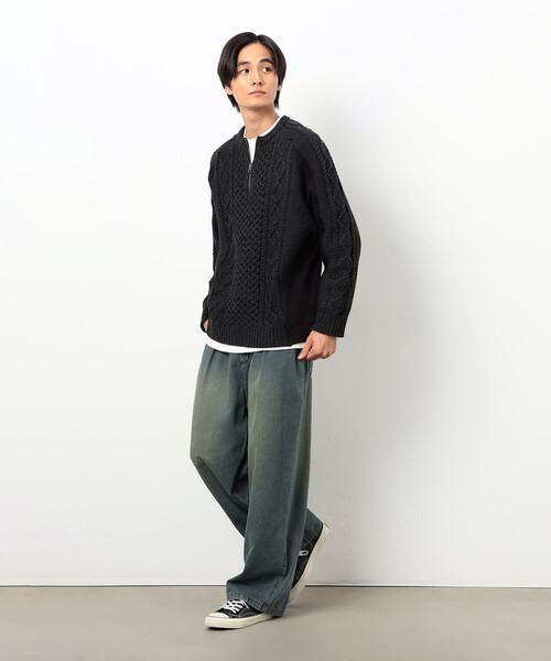 COMME CA ISM（コムサイズム）の「ニット×裏シャギーハーフジップ（ニット/セーター・メンズ・ブルー/アイボリー/ブラック・SMALL/MEDIUM/LARGE）」の17枚目の写真