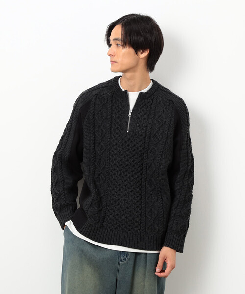COMME CA ISM（コムサイズム）の「ニット×裏シャギーハーフジップ（ニット/セーター・メンズ・ブルー/アイボリー/ブラック・SMALL/MEDIUM/LARGE）」の18枚目の写真