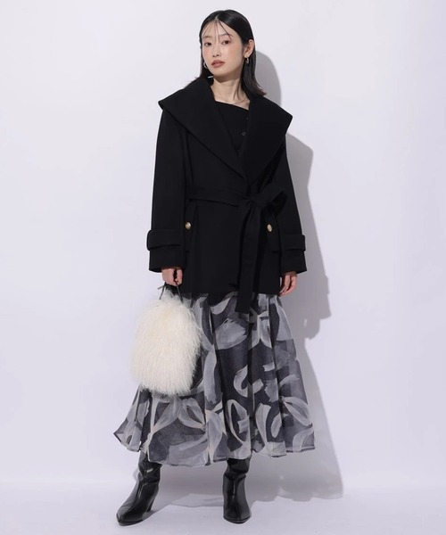 Mystrada(マイストラーダ)の「ショールカラーミドルコート(ダウンジャケット/コート・レディース・ピンクベージュ/ブラウン/ブラック/モカ・36/38)」の5枚目の写真