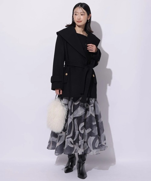 Mystrada(マイストラーダ)の「ショールカラーミドルコート(ダウンジャケット/コート・レディース・ピンクベージュ/ブラウン/ブラック/モカ・36/38)」の6枚目の写真