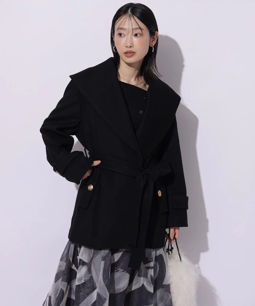 Mystrada(マイストラーダ)の「ショールカラーミドルコート(ダウンジャケット/コート・レディース・ピンクベージュ/ブラウン/ブラック/モカ・36/38)」の10枚目の写真