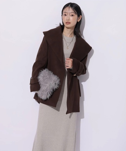 ショールカラーミドルコート（ダウンジャケット/コート）｜Mystrada