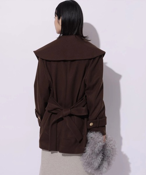 Mystrada(マイストラーダ)の「ショールカラーミドルコート(ダウンジャケット/コート・レディース・ピンクベージュ/ブラウン/ブラック/モカ・36/38)」の9枚目の写真