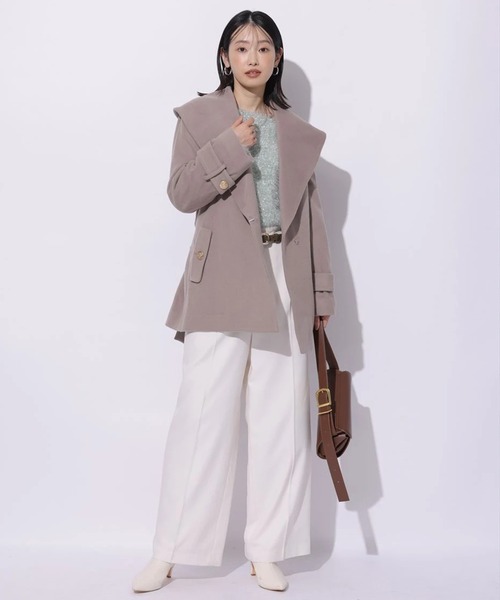 Mystrada(マイストラーダ)の「ショールカラーミドルコート(ダウンジャケット/コート・レディース・ピンクベージュ/ブラウン/ブラック/モカ・36/38)」の13枚目の写真