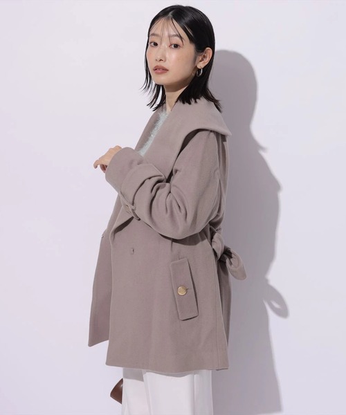 Mystrada(マイストラーダ)の「ショールカラーミドルコート(ダウンジャケット/コート・レディース・ピンクベージュ/ブラウン/ブラック/モカ・36/38)」の16枚目の写真