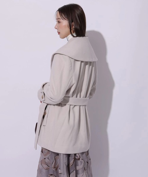 【新品未使用】マイストラーダMYSTRADAレディーススタンドカラーコート ショールカラーミドルコート（ダウンジャケット/コート）｜Mystrada