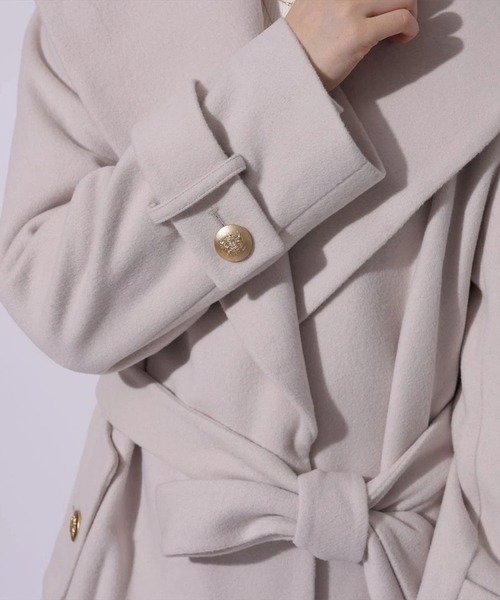 Mystrada(マイストラーダ)の「ショールカラーミドルコート(ダウンジャケット/コート・レディース・ピンクベージュ/ブラウン/ブラック/モカ・36/38)」の22枚目の写真