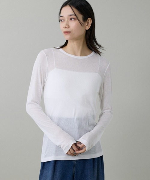 INED（イネド）の「コーコランモダールテレコ クルーネックカットソー（Tシャツ/カットソー・レディース・ブラック/オフホワイト/グレー・9号/11号）」の2枚目の写真