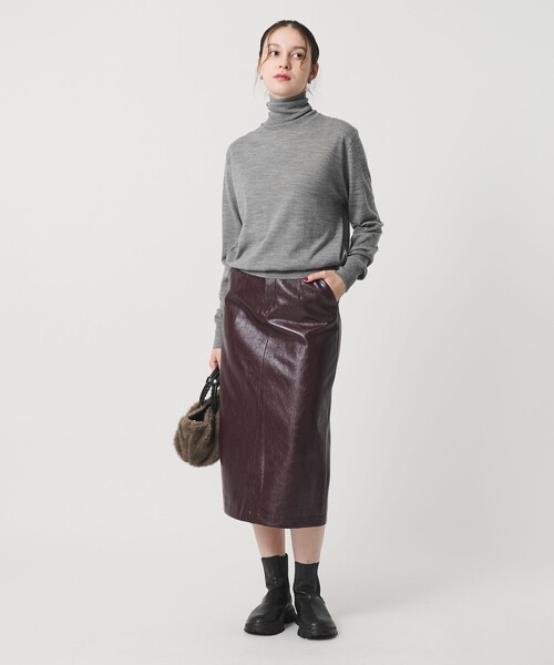 BEAUTY&YOUTH UNITED ARROWS(ビューティーアンドユースユナイテッドアローズ)の「ウールポリエステル ハイゲージタートルネックニット ウォッシャブル(ニット/セーター・レディース・グレー系/ネイビー/レッド・FREE)」の5枚目の写真