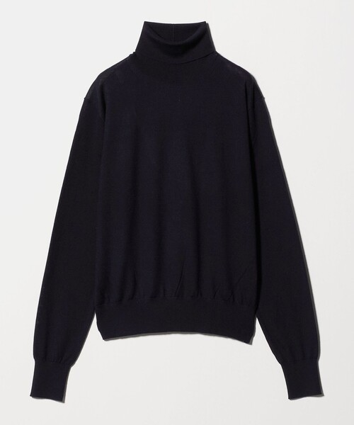 セール】ウールポリエステル ハイゲージタートルネックニット