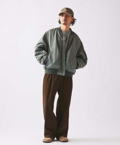 JOURNAL STANDARD relume(ジャーナルスタンダード レリューム)の「ガーメントダイ ボンバー ジャケット(MA-1・メンズ・オリーブ/ダークブルー/ブラック系その他・LARGE/MEDIUM)」の15枚目の写真