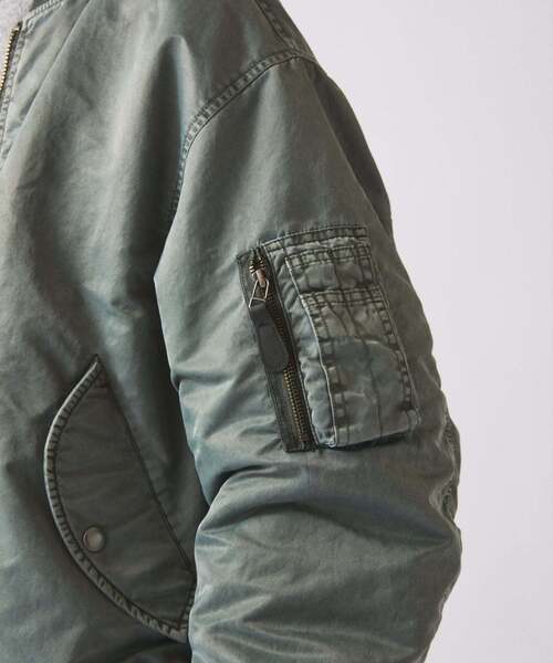 JOURNAL STANDARD relume(ジャーナルスタンダード レリューム)の「ガーメントダイ ボンバー ジャケット(MA-1・メンズ・オリーブ/ダークブルー/ブラック系その他・LARGE/MEDIUM)」の9枚目の写真