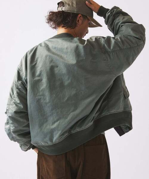 JOURNAL STANDARD relume(ジャーナルスタンダード レリューム)の「ガーメントダイ ボンバー ジャケット(MA-1・メンズ・オリーブ/ダークブルー/ブラック系その他・LARGE/MEDIUM)」の6枚目の写真