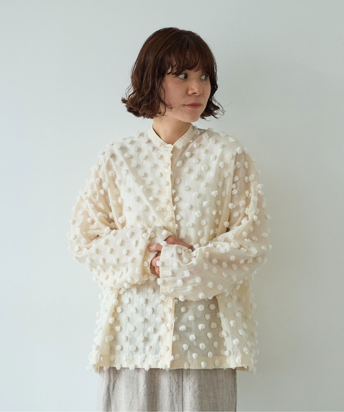 yuni(ユニ )の「△コットンナイロン dotジャカード wide シャツ(シャツ/ブラウス・レディース・キナリ/ブラック・FREE)」の9枚目の写真