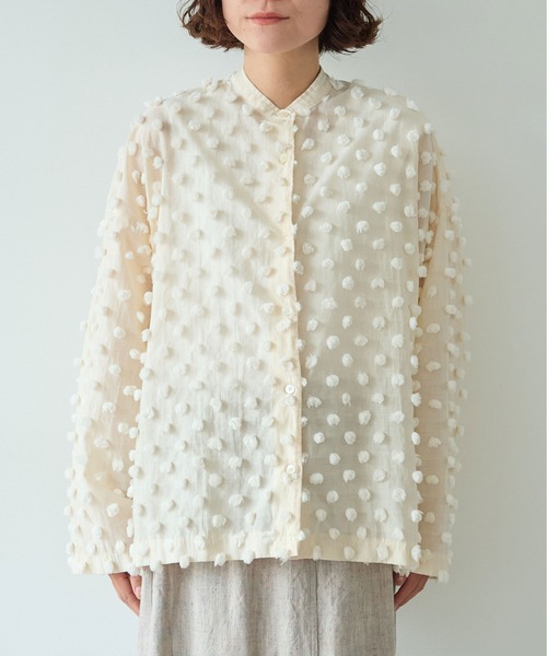 yuni(ユニ )の「△コットンナイロン dotジャカード wide シャツ(シャツ/ブラウス・レディース・キナリ/ブラック・FREE)」の16枚目の写真