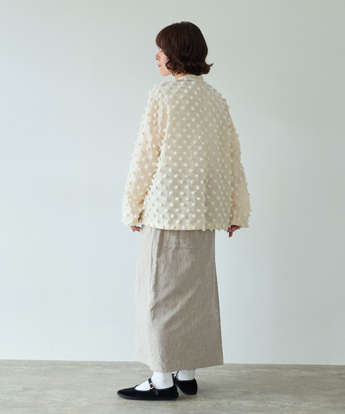 yuni(ユニ )の「△コットンナイロン dotジャカード wide シャツ(シャツ/ブラウス・レディース・キナリ/ブラック・FREE)」の15枚目の写真