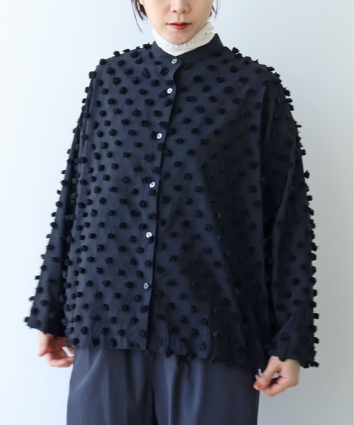 yuni(ユニ )の「△コットンナイロン dotジャカード wide シャツ(シャツ/ブラウス・レディース・キナリ/ブラック・FREE)」の22枚目の写真