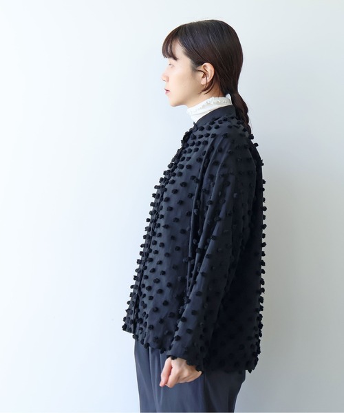 yuni(ユニ )の「コットンナイロン dotジャカード wide シャツ(シャツ/ブラウス・レディース・キナリ/ブラック・FREE)」の22枚目の写真