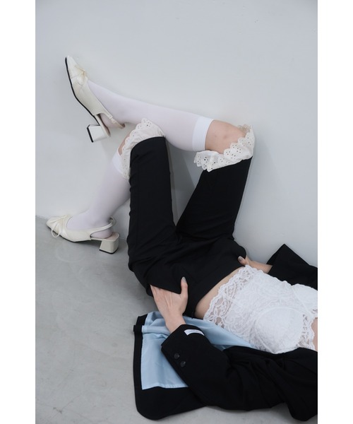 Antique lace capri pants/アンティークレース付きカプリパンツ