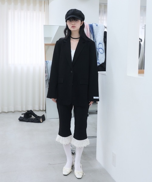 Smyeon(スミョン)の「Antique lace capri pants/アンティークレース付きカプリパンツ(その他パンツ・レディース・ブラック/ベージュ・SMALL/MEDIUM)」の13枚目の写真