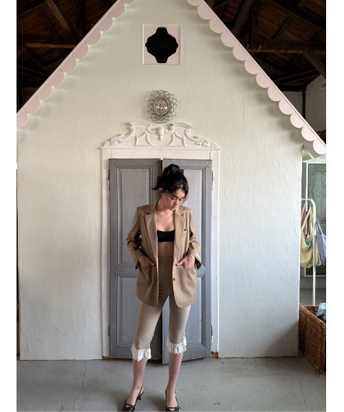 Smyeon(スミョン)の「Antique lace capri pants/アンティークレース付きカプリパンツ(その他パンツ・レディース・ブラック/ベージュ・SMALL/MEDIUM)」の22枚目の写真