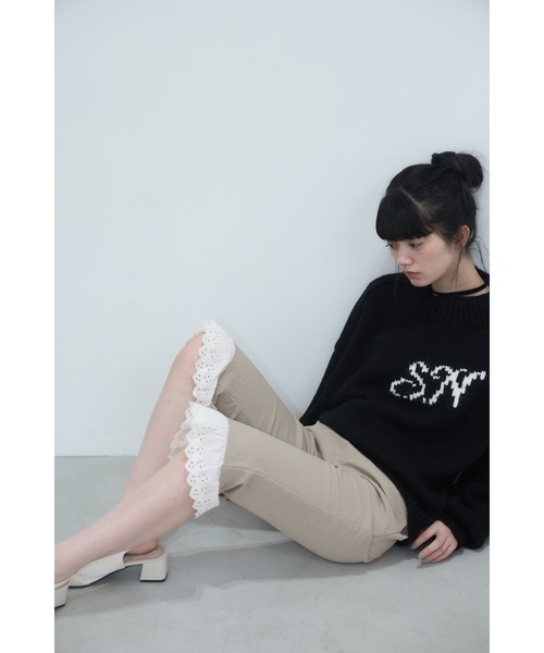 Antique lace capri pants/アンティークレース付きカプリパンツ