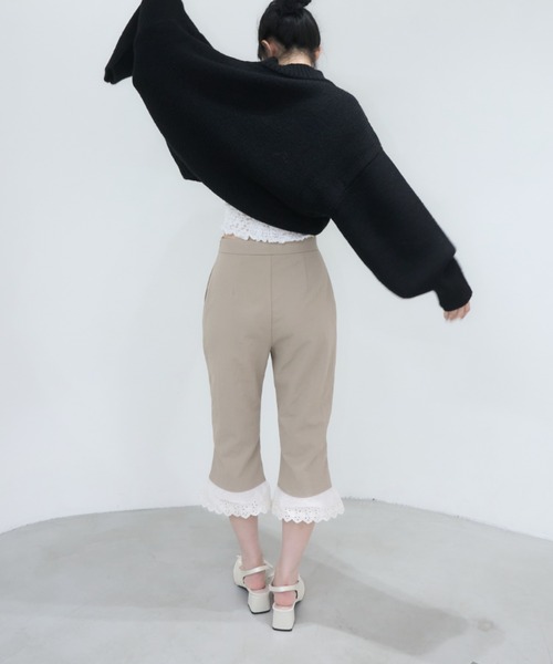 セール】Antique lace capri pants/アンティークレース付きカプリ