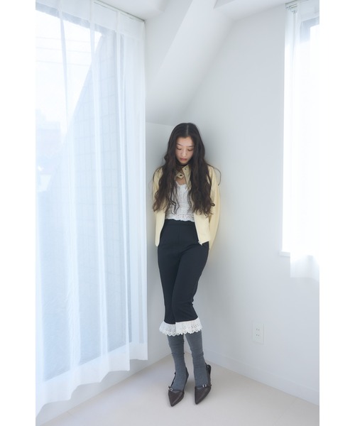パンツ Smyeon Antique lace capri pants セール】Antique lace capri pants/アンティークレース付きカプリ