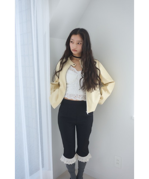 パンツ Smyeon Antique lace capri pants セール】Antique lace capri pants/アンティークレース付きカプリ