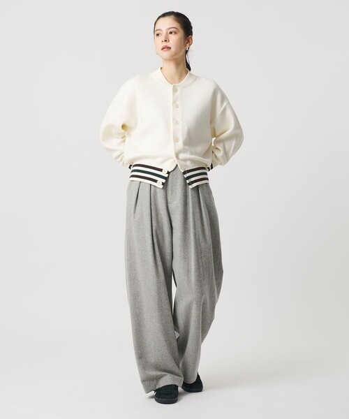 BEAUTY&YOUTH UNITED ARROWS（ビューティーアンドユースユナイテッドアローズ）の「毛ブレンド ヘリンボーンワイドパンツ（スラックス・レディース・ダークブラウン/グレー系・S/M/XS）」の5枚目の写真