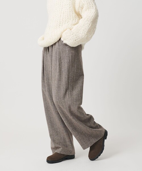 BEAUTY&YOUTH UNITED ARROWS（ビューティーアンドユースユナイテッドアローズ）の「毛ブレンド ヘリンボーンワイドパンツ（スラックス・レディース・ダークブラウン/グレー系・S/M/XS）」の6枚目の写真