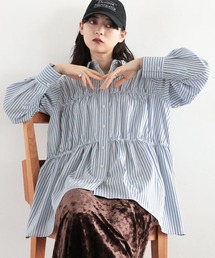 RAGEBLUE | ティアードチュニックストライプシャツ(Tシャツ/カットソー)