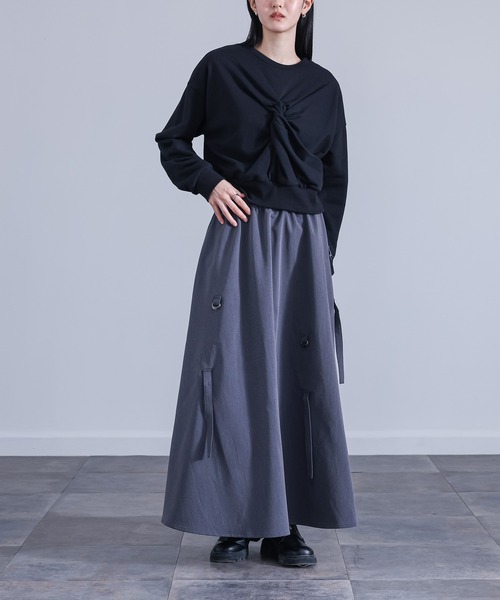 kOhAKU（コハク）の「『変形フレアスカート』（スカート・レディース・チャコール/ブラック・FREE）」の9枚目の写真