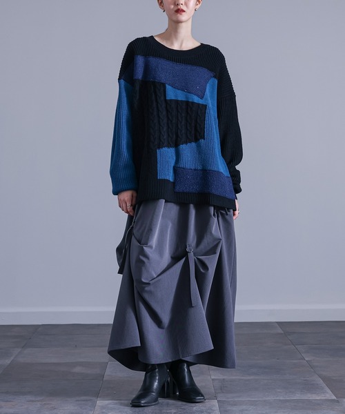 kOhAKU（コハク）の「『変形フレアスカート』（スカート・レディース・チャコール/ブラック・FREE）」の13枚目の写真