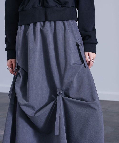 kOhAKU（コハク）の「『変形フレアスカート』（スカート・レディース・チャコール/ブラック・FREE）」の14枚目の写真
