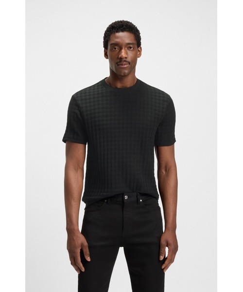 BOSS ブラック 長袖カットソー HUGO BOSS｜ヒューゴボスのTシャツ/カットソー（ブラック/黒色系）通販