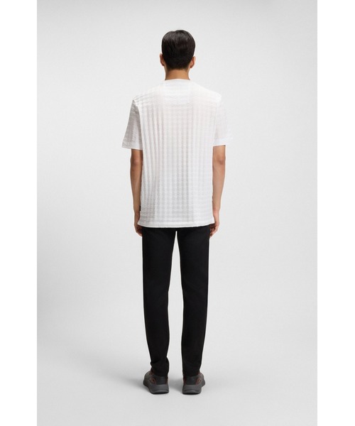 BOSS(ボス)の「Porsche x BOSS ハウンドトゥースパターン Tシャツ シルケットコットン(Tシャツ/カットソー・メンズ・ホワイト/ブラック・M/L/XL/XXL/XXXL/S)」の4枚目の写真