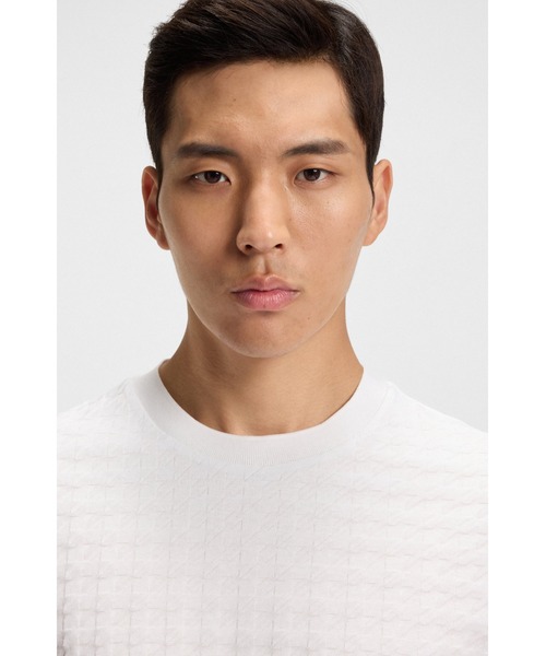 BOSS(ボス)の「Porsche x BOSS ハウンドトゥースパターン Tシャツ シルケットコットン(Tシャツ/カットソー・メンズ・ホワイト/ブラック・M/L/XL/XXL/XXXL/S)」の3枚目の写真