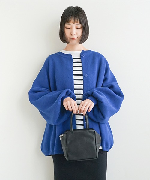SOLAMONAT(ソラモナ)の「ウエハースニットワイドカーディガン(カーディガン/ボレロ・レディース・ブラック/杢グレー/ブルー/チャコールグレー/レッド/グリーン・FREE)」の5枚目の写真
