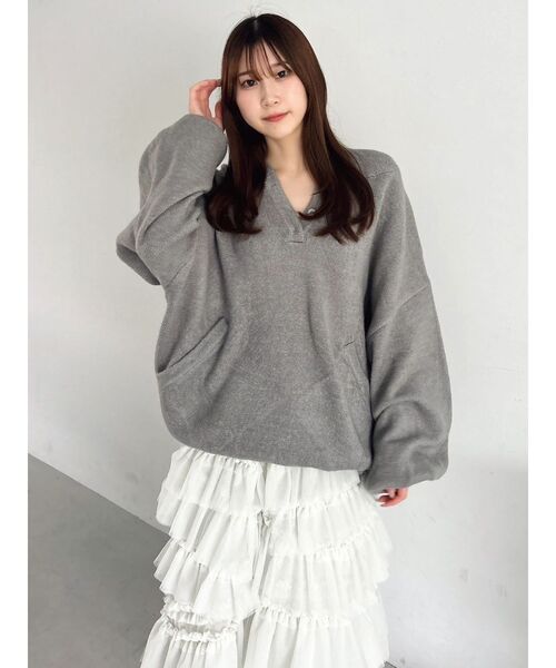 吉田朱里】リラックスニットフーディ（パーカー）｜dazzlin（ダズリン