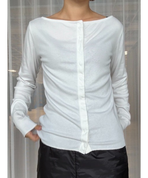 ELCHELE(エルチェレ)の「MELLOW BtoF BOAT NECK TOP(Tシャツ/カットソー・レディース・ライトブルー/オフホワイト/グレー・FREE)」の16枚目の写真
