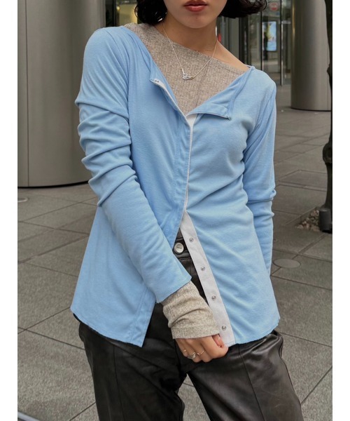 ELCHELE(エルチェレ)の「MELLOW BtoF BOAT NECK TOP(Tシャツ/カットソー・レディース・ライトブルー/オフホワイト/グレー・FREE)」の8枚目の写真