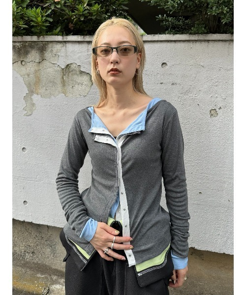 ELCHELE(エルチェレ)の「MELLOW BtoF BOAT NECK TOP(Tシャツ/カットソー・レディース・ライトブルー/オフホワイト/グレー・FREE)」の12枚目の写真