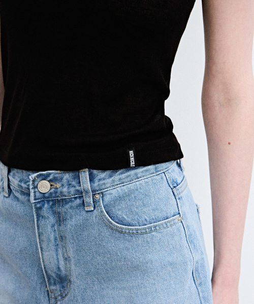 NICK&NICOLE（ニックアンドニコール）の「WOOL TENCEL HALF TEE_BLACK（Tシャツ/カットソー・レディース・その他・MEDIUM/LARGE）」の2枚目の写真