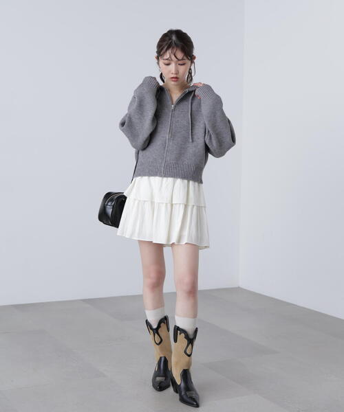 FREE'S MART(フリーズマート)の「◆ジップニットパーカー(ニット/セーター・レディース・グレー/ブラウン/ベージュ・FREE)」の8枚目の写真