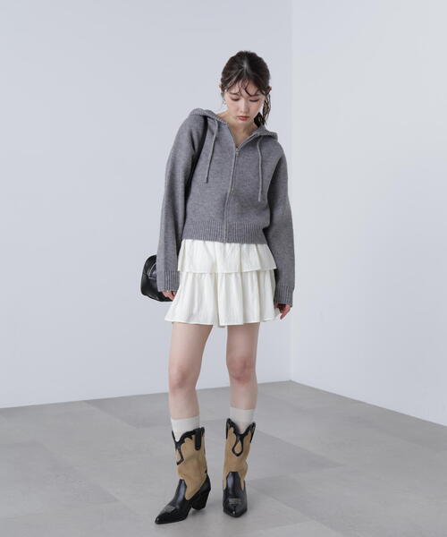 FREE'S MART(フリーズマート)の「◆ジップニットパーカー(ニット/セーター・レディース・グレー/ブラウン/ベージュ・FREE)」の9枚目の写真