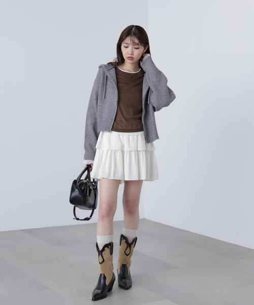 FREE'S MART(フリーズマート)の「◆ジップニットパーカー(ニット/セーター・レディース・グレー/ブラウン/ベージュ・FREE)」の12枚目の写真