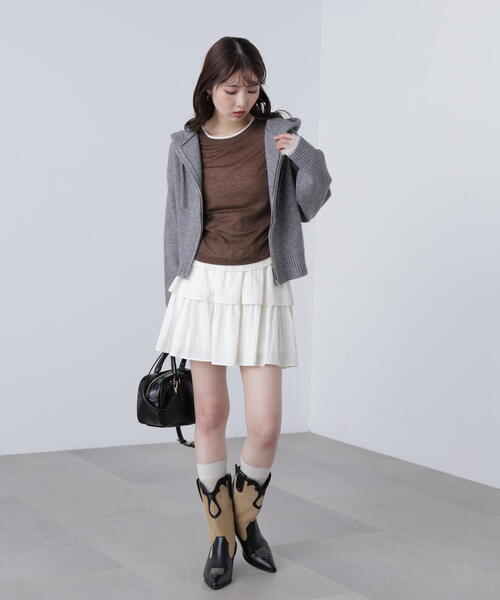 FREE'S MART(フリーズマート)の「◆ジップニットパーカー(ニット/セーター・レディース・グレー/ブラウン/ベージュ・FREE)」の13枚目の写真